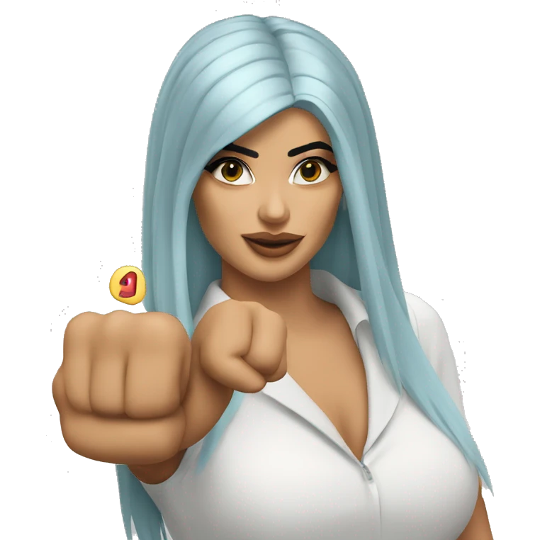 Kylie Jenner pointing on you emoji
