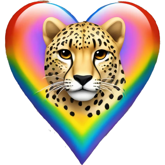 rainbow heart with cheetah print ￼ emoji