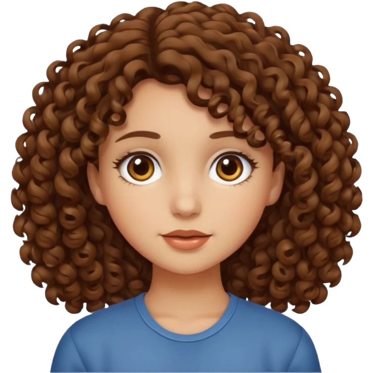 A medium tone girl with curly brown hair emoji