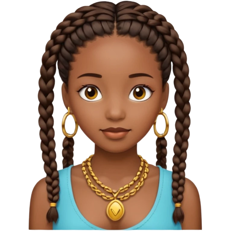 An black girl beatful with braids emoji