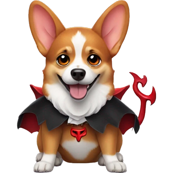 Corgi wearing devil costume emoji