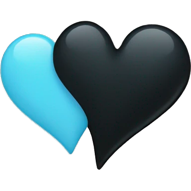 Half black and baby blue heart emoji