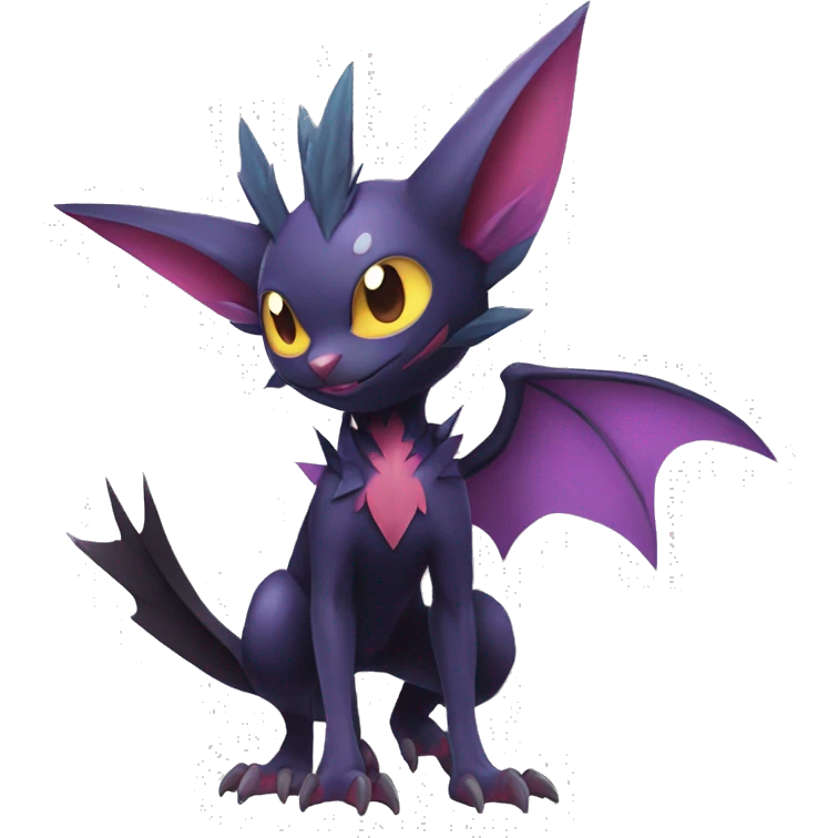  Kawaii Edgy Cool Beautiful Noibat-Noivern-Nargacuga-Litten full body emoji