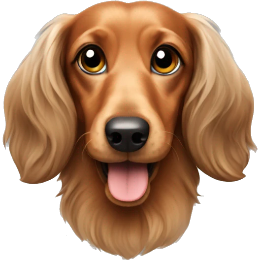 Chunky Miniature long haired dachshund  emoji
