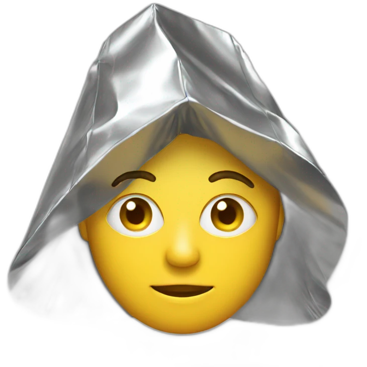 someone wearing a tinfoil hat emoji