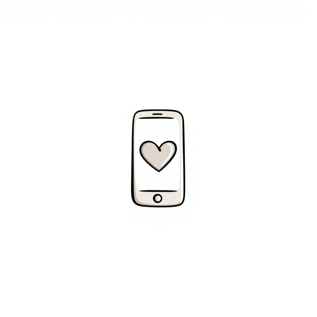 an iPhone, hand-drawn doodle style emoji