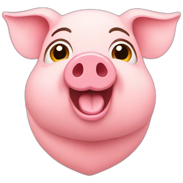 Pigs in college emoji