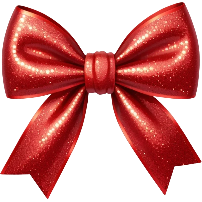 red glitter bow emoji