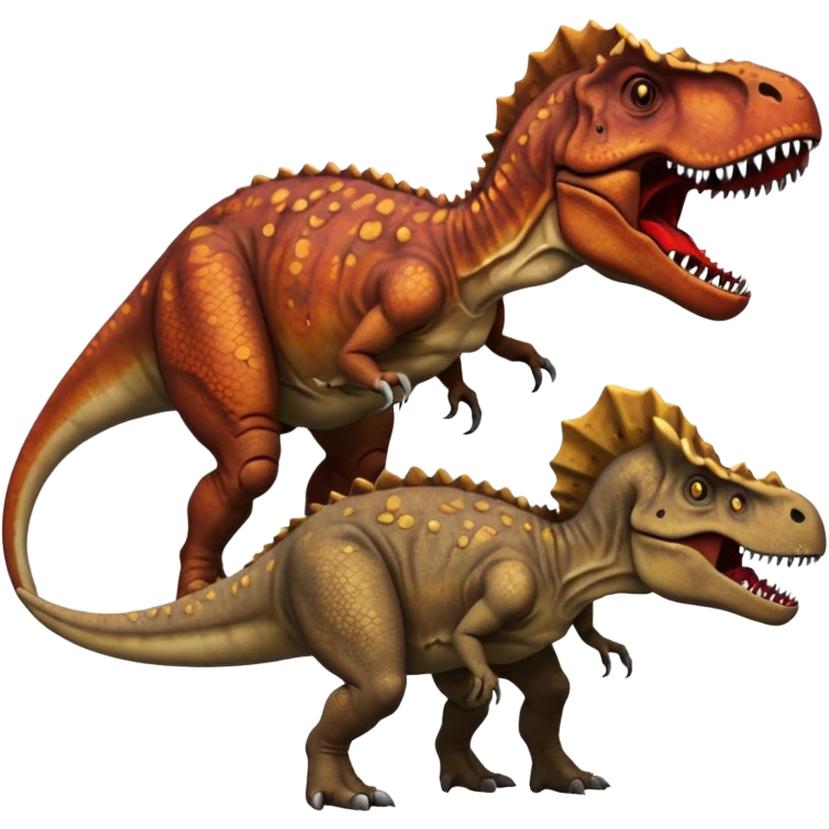 T-Rex with dead triceratops below him emoji