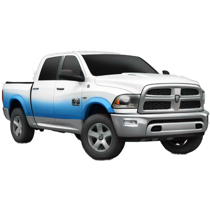 Dodge ram white truck faded to blue emoji
