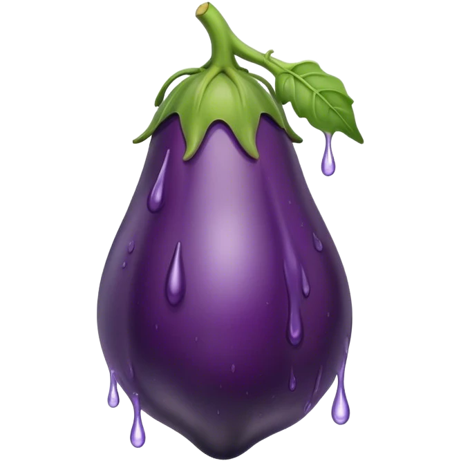 Dripping eggplant emoji