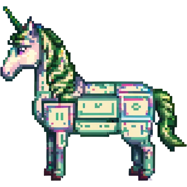 единорог из долларовых купюр, no background emoji