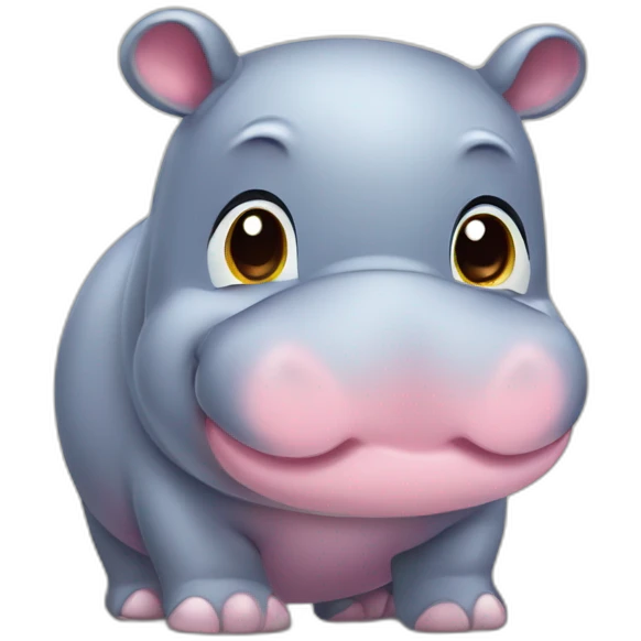 Cute little chubby Hippopotamus emoji