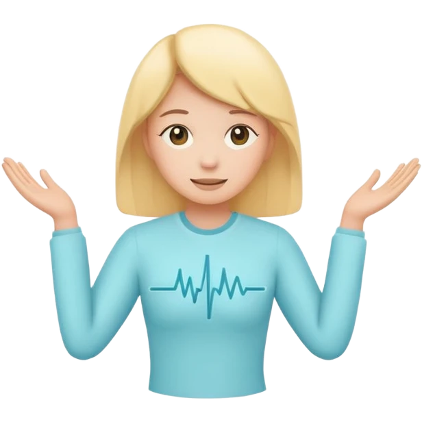 Smart health assistant emoji logo, human silhouette + pulse line, simple vector, soft colors emoji