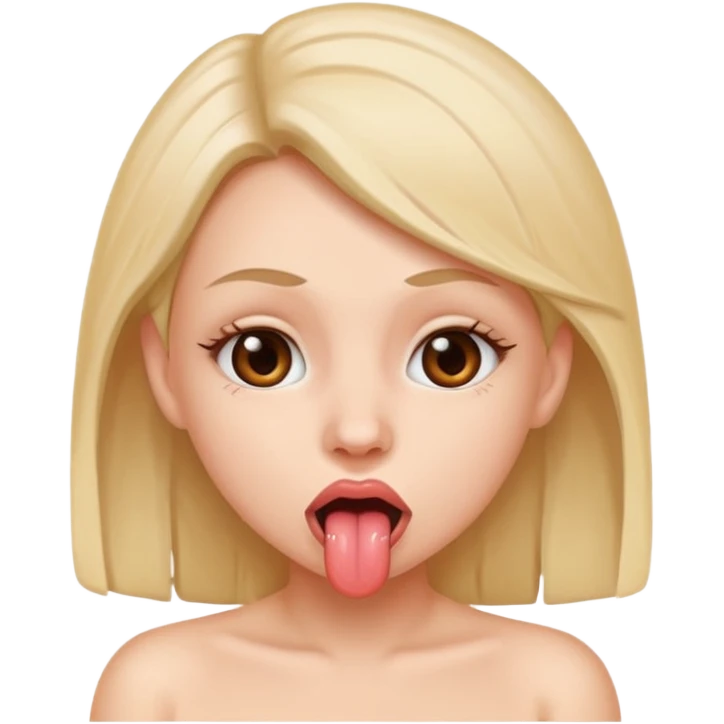 girl naked eye close with tongue emoji