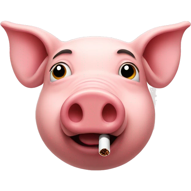 pig with a cigarette emoji