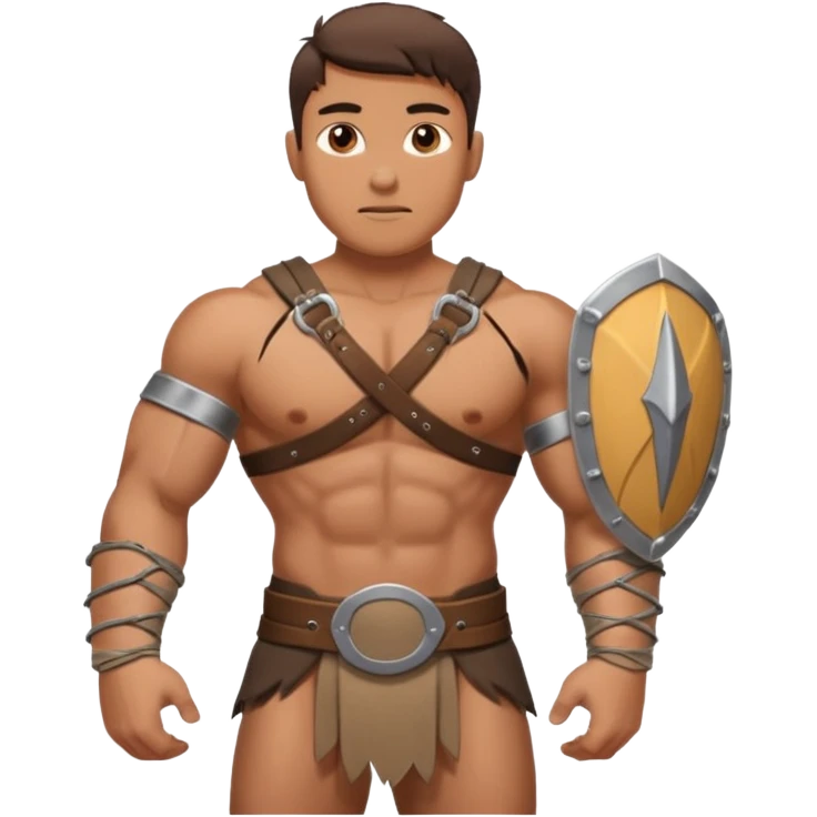 Man in loincloth with metal arm bracers emoji