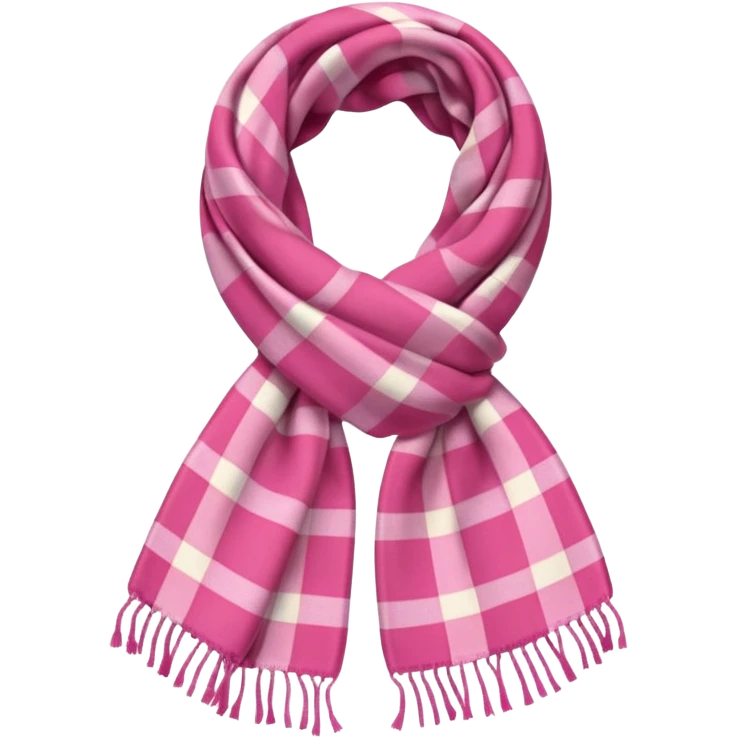 Scarf: pink plaid pattern emoji