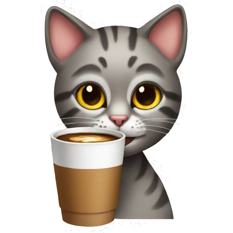cat drinkig coffee emoji