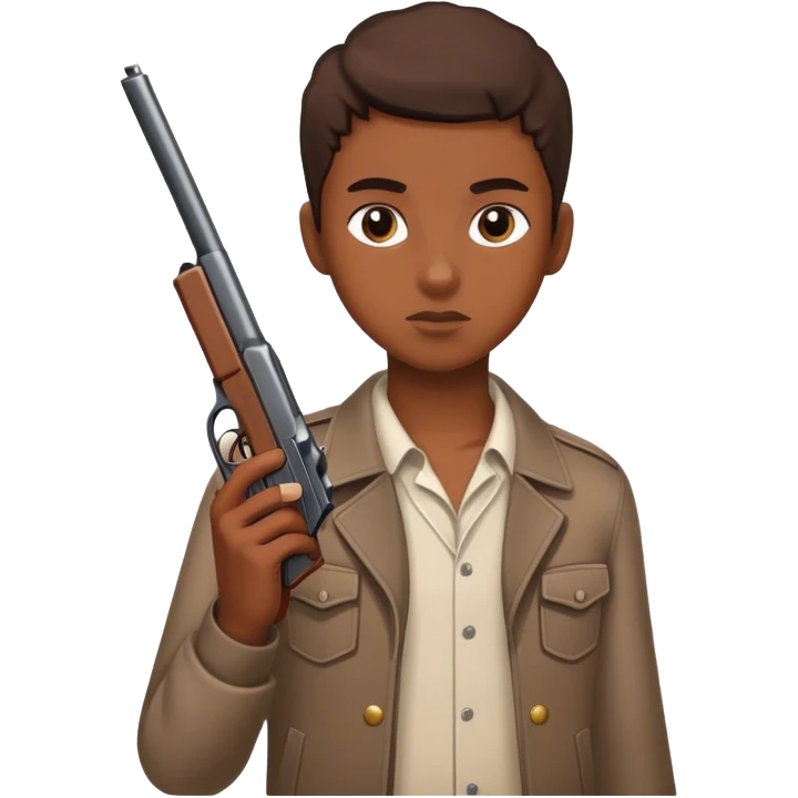 Teenager holding a handgun emoji