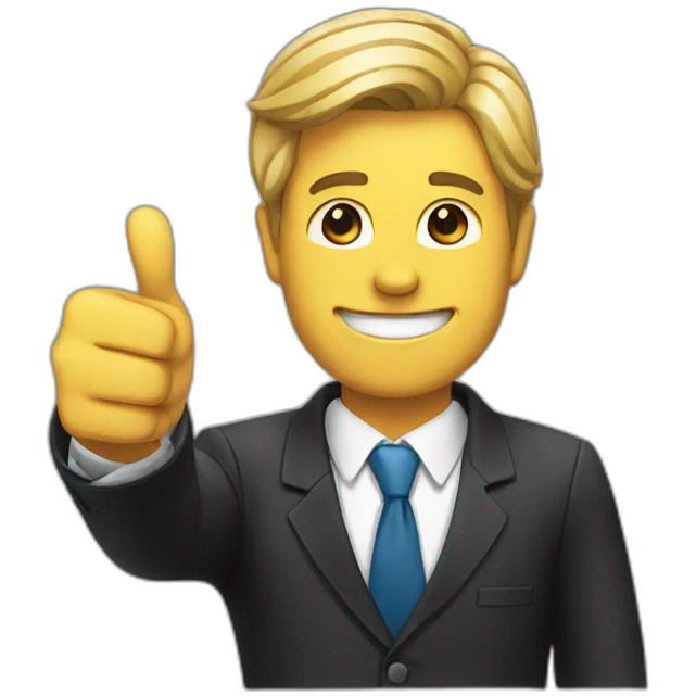 man in suit with thumb up  emoji