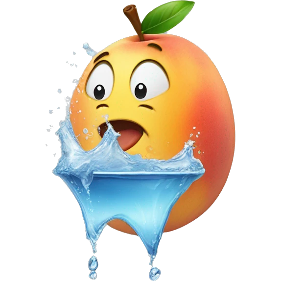 Eggpland dropping water on a peach emoji