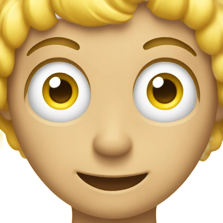 The yellow iphone emoji face, with white hearts emoji