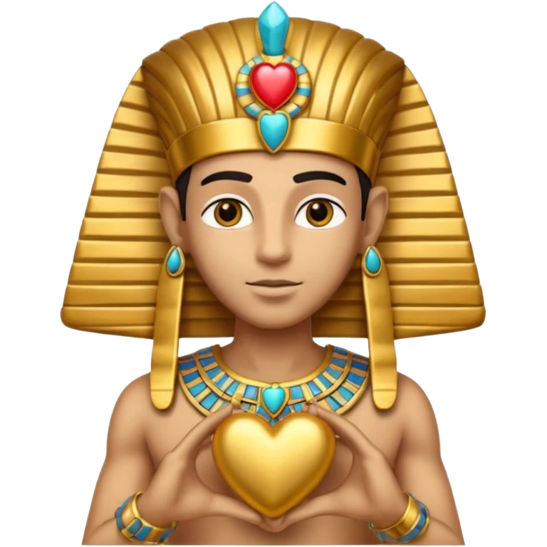Pharaoh holding heart emoji