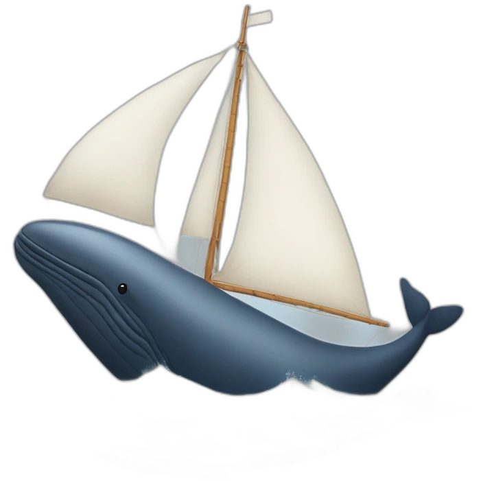 Une baleine sur un bateau emoji