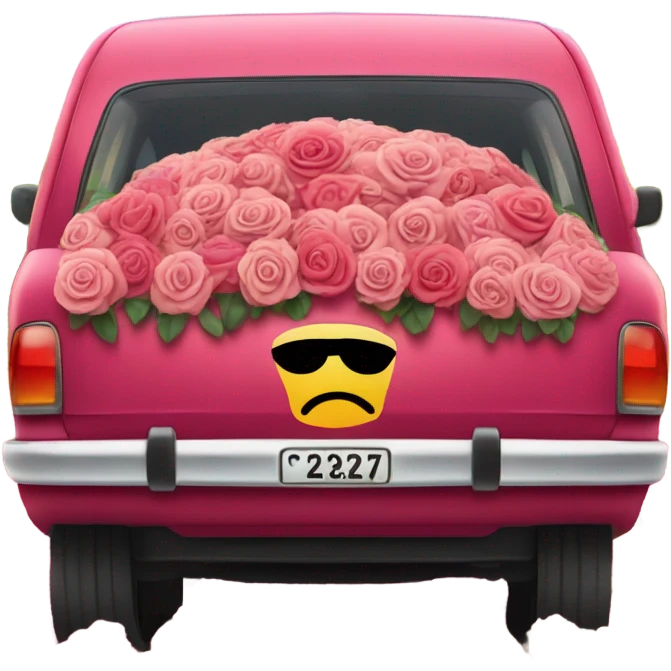 biegie  car in the trunk many roses emoji