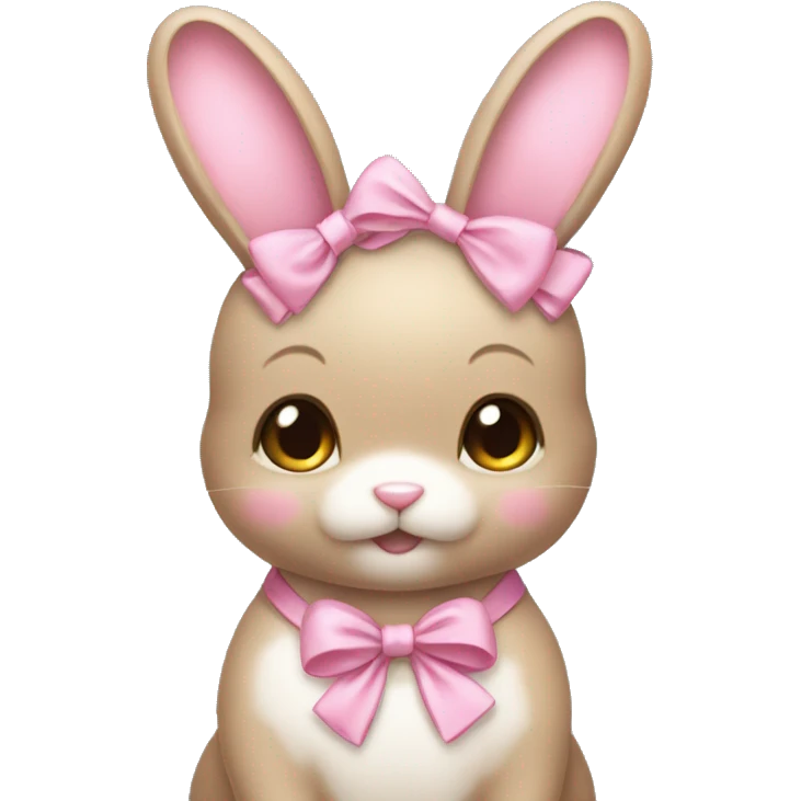 the most cute bunnie with pink bows emoji