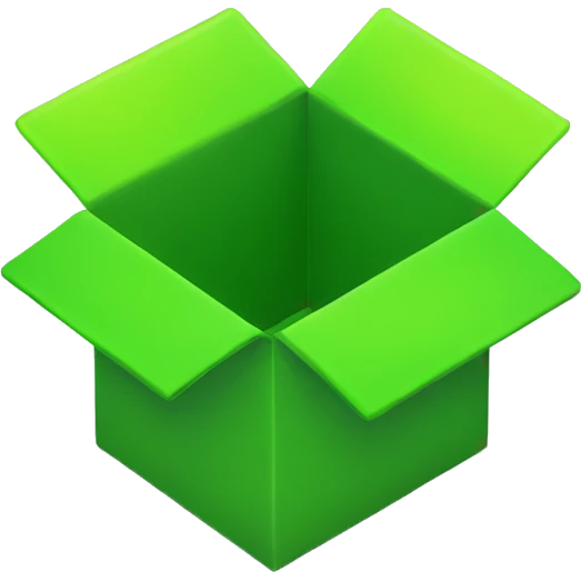 open box neon green emoji