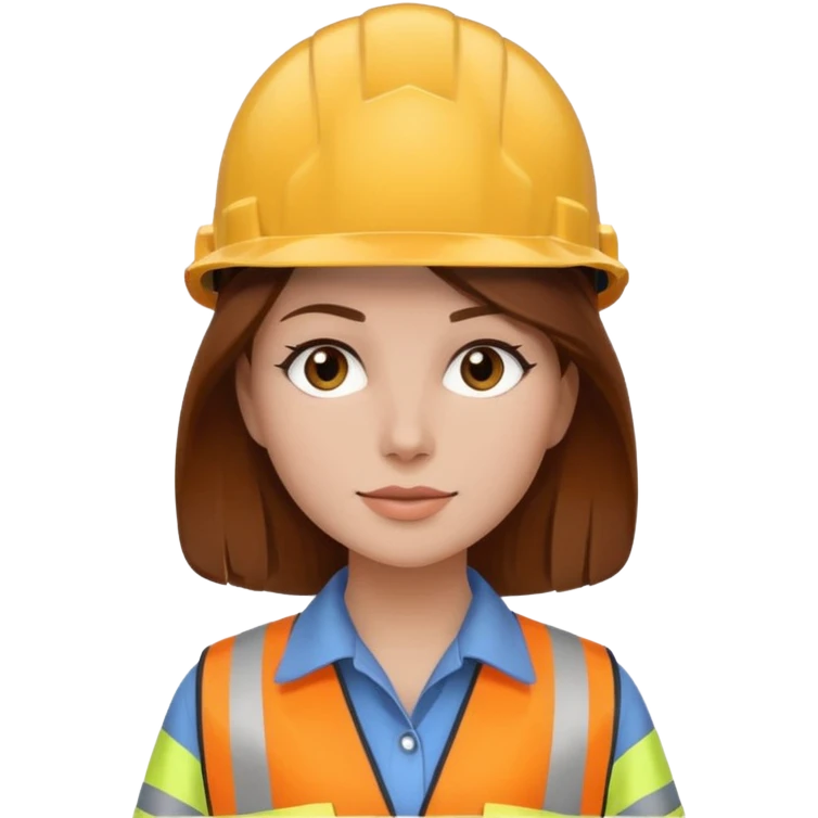 Her with Brown hair and a hint of amber and a hardhat emoji