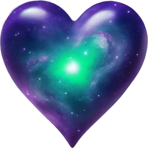 green and purple galaxy heart emoji
