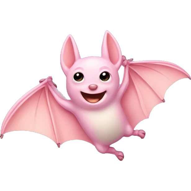 Pastel pink bat flying  emoji