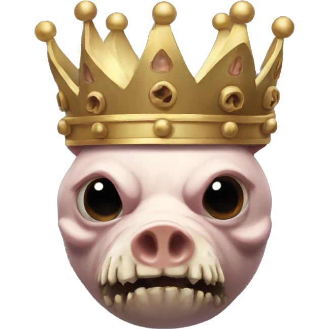 pig skull mask and crown emoji