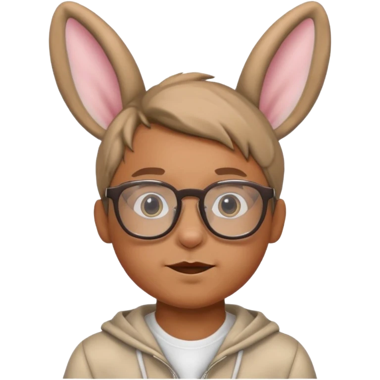 Boy with bunny ears and glasses emoji