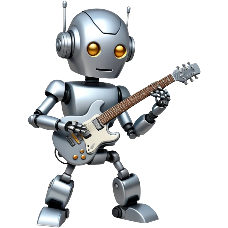 Robot playing guitar emoji