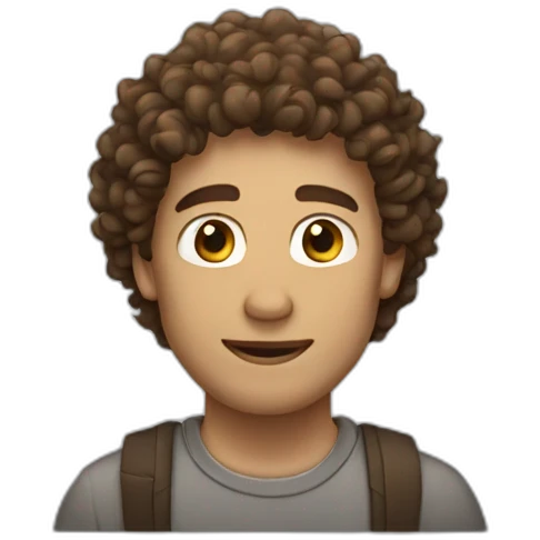 Guy with brown curly hair emoji