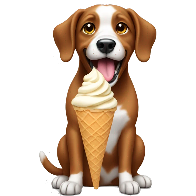 Dog eating ice cream emoji