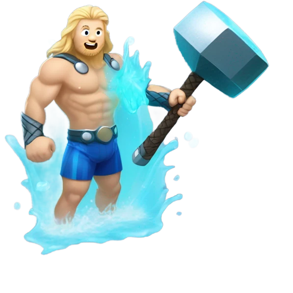 Thor in a swimming pool emoji