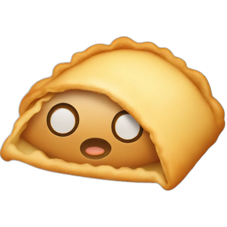 Empanada with cute eyes emoji
