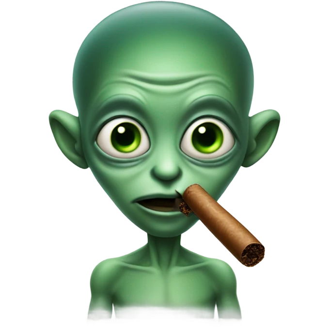 Alien smoking cigar  emoji