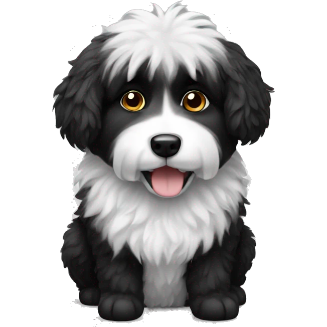 Black and white fluffy dog emoji