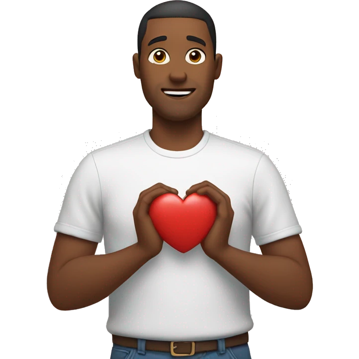 Dad holds his heart in his hand emoji