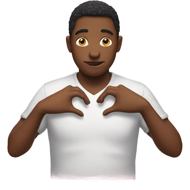 Heart with hands behind back emoji