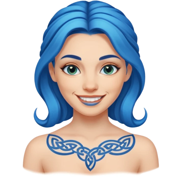 Hot Druid with glowing blue Celtic tattoos emoji