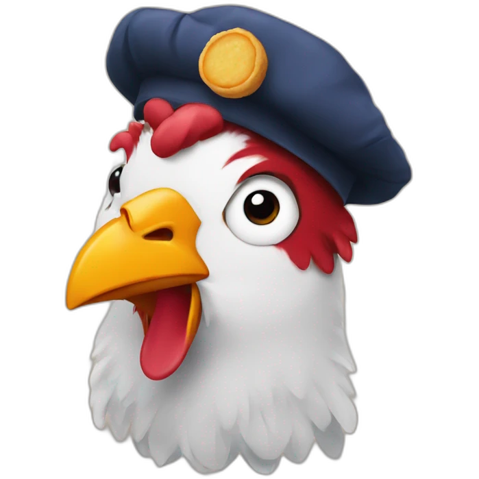 chicken nugget wearing a beret emoji
