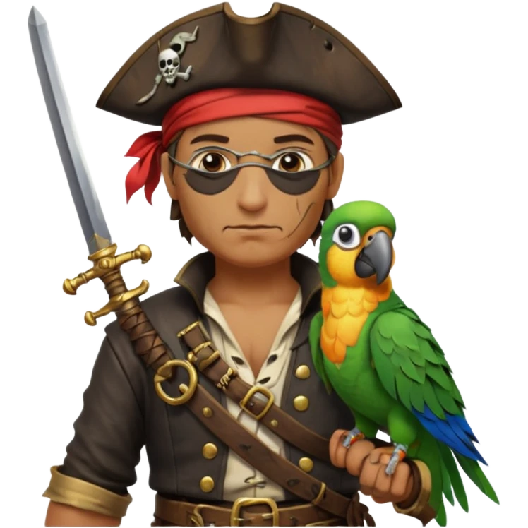 pirate and parrot emoji