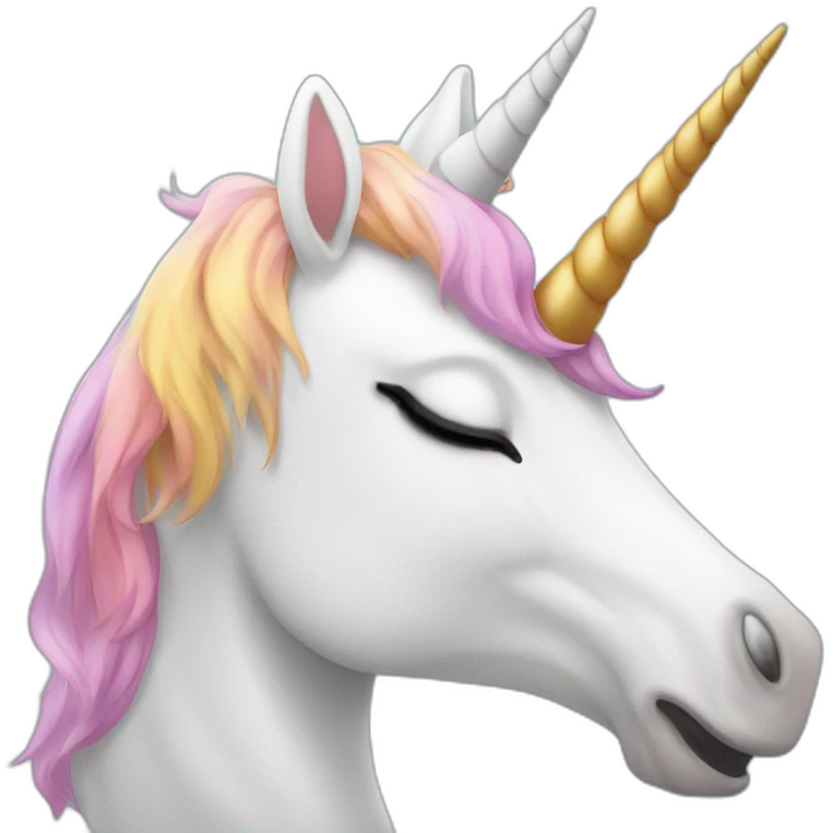 Unicorn trying to kiss someone emoji